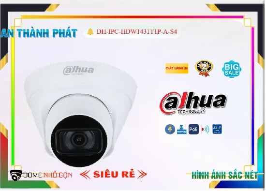 Lắp đặt camera tân phú Camera Dahua DH-IPC-HDW1431T1P-A-S4