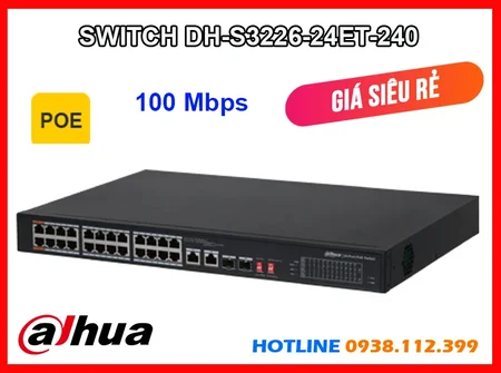 Lắp đặt camera Switch Mạng Dahua DH-S3226-24ET-240 (POE)