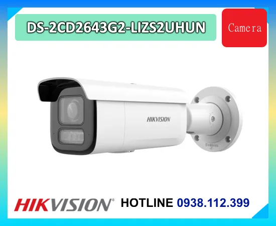 Camera zoom DS-2CD2643G2-LIZS2UHUN, Camera AI DS-2CD2643G2-LIZS2UHUN, Camera IP 4MP DS-2CD2643G2-LIZS2UHUN, Camera Hikvision ngoài trời DS-2CD2643G2-LIZS2UHUN, DS-2CD2643G2-LIZS2UHUN ống kính 2.8-12mm, DS-2CD2643G2-LIZS2UHUN hồng ngoại 60m, Camera PoE DS-2CD2643G2-LIZS2UHUN