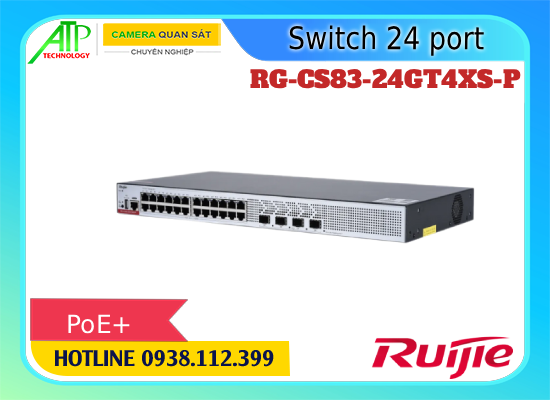 Lắp đặt camera Switch Ruijie RG-CS83-24GT4XS-P
