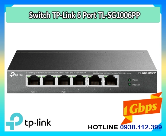Lắp đặt camera Bộ Chia Mạng 6 Port TL-SG1006PP