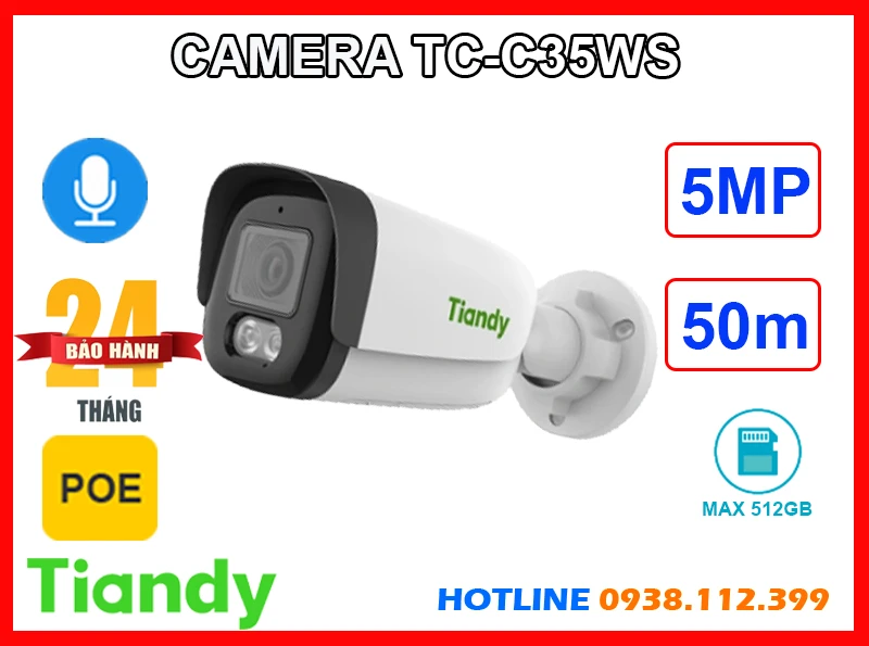 Lắp đặt camera TIANDY TC-C35WS Camera Ghi Âm