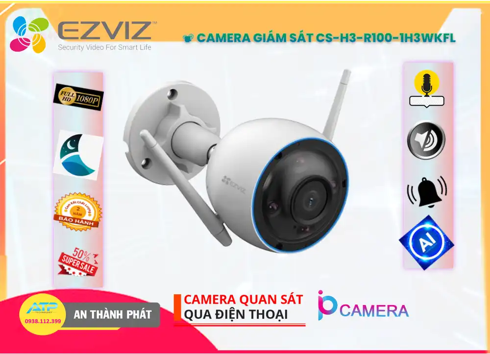 CS-H3-R100-1H3WKFL Camera Wifi Ezviz