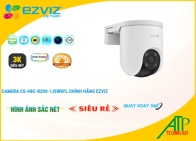 Camera Wifi Ezviz CS-H8c-R200-1J5WKFL Camera Wifi Ezviz CS-H8c-R200-1J5WKFL