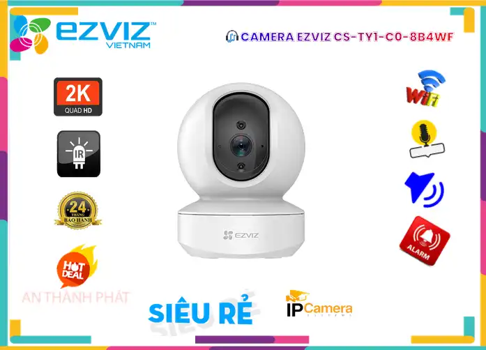 Camera CS-TY1-C0-8B4WF Wifi Ezviz Thiết kế Đẹp