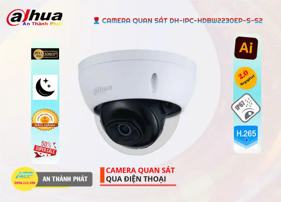 DH-IPC-HDBW2230EP-S-S2 Camera Chính Hãng Dahua
