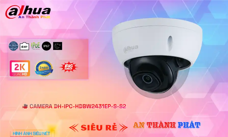 Dahua DH-IPC-HDBW2431EP-S-S2 Sắc Nét
