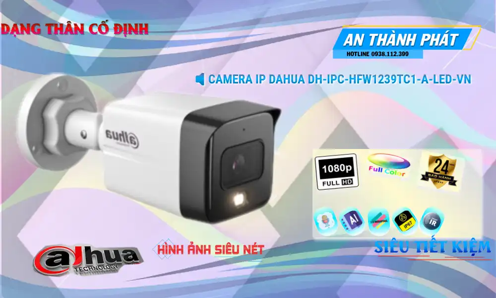 Camera Dahua DH-IPC-HFW1239TC1-A-LED-VN Camera Dahua DH-IPC-HFW1239TC1-A-LED-VN