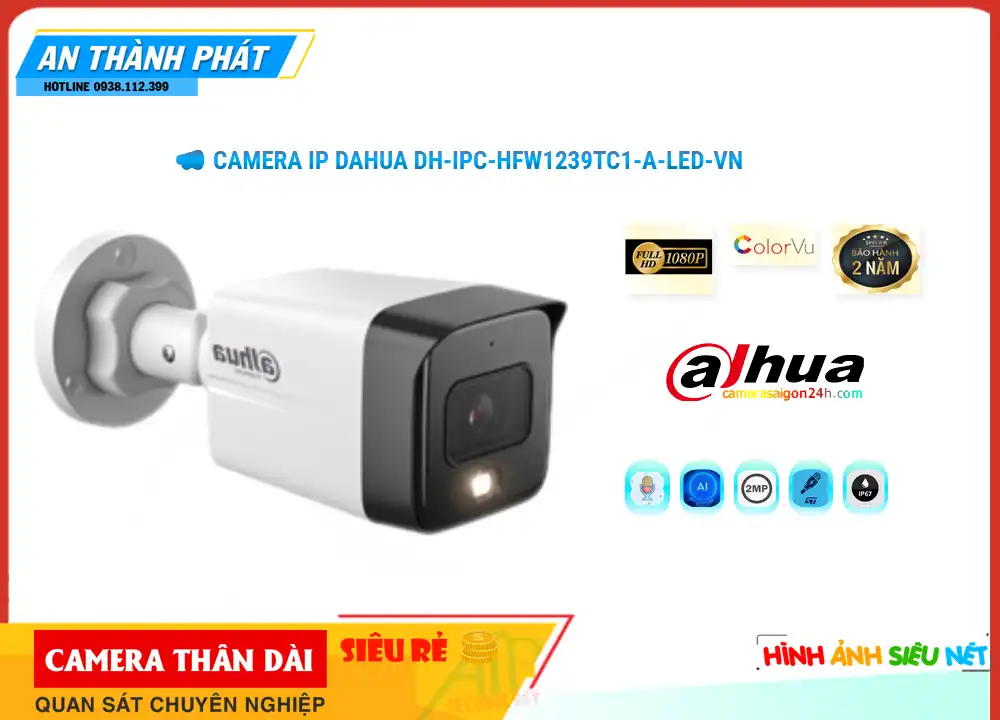 Camera Dahua DH-IPC-HFW1239TC1-A-LED-VN Camera Dahua DH-IPC-HFW1239TC1-A-LED-VN
