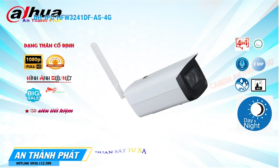 Dahua DH-IPC-HFW3241DF-AS-4G Sắc Nét Dahua DH-IPC-HFW3241DF-AS-4G Sắc Nét