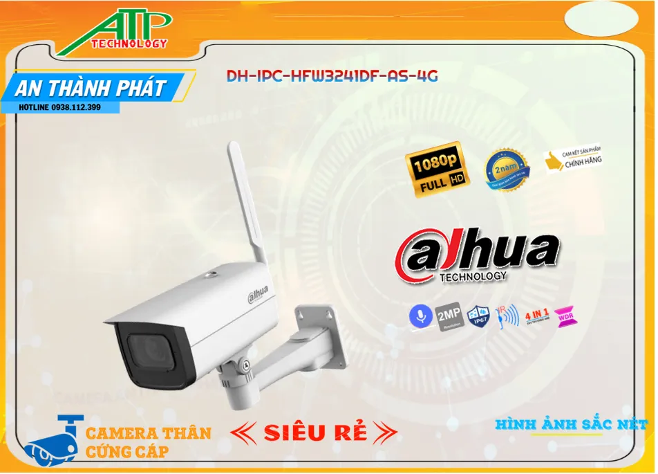 Dahua DH-IPC-HFW3241DF-AS-4G Sắc Nét Dahua DH-IPC-HFW3241DF-AS-4G Sắc Nét