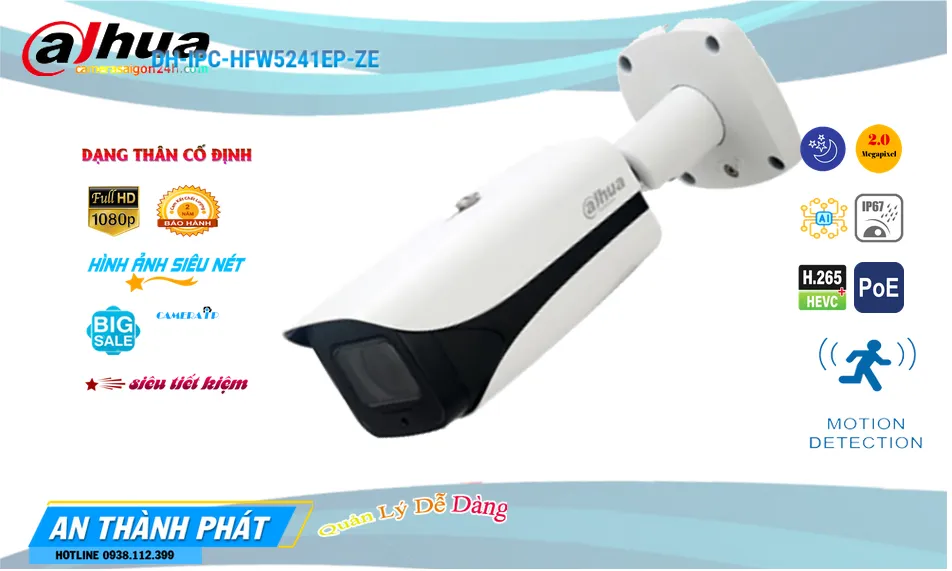 Camera Dahua DH-IPC-HFW5241EP-ZE Camera Dahua DH-IPC-HFW5241EP-ZE