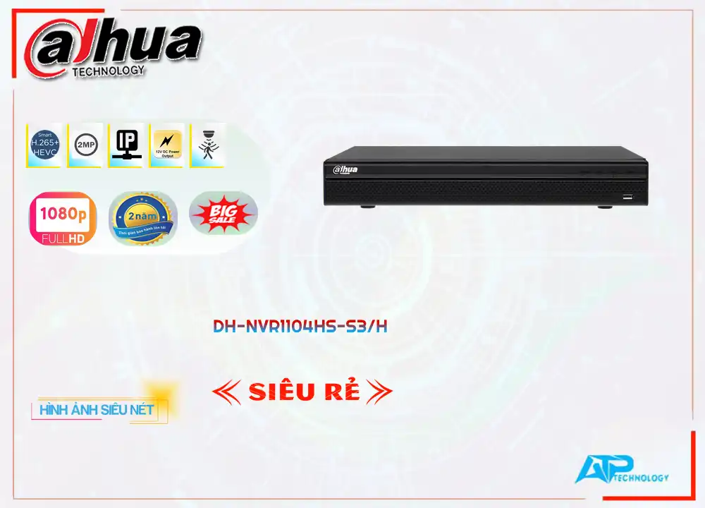 DH-NVR1104HS-S3/H Đầu Thu Dahua DH-NVR1104HS-S3/H Đầu Thu Dahua