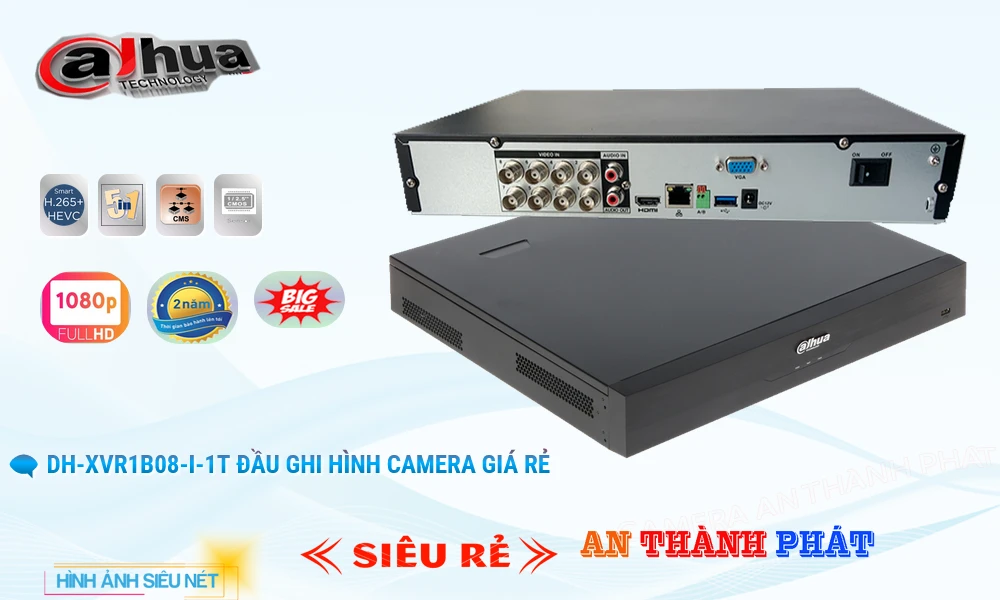 DH-XVR1B08-I-1TThiết Bị Ghi Hình Chất Lượng Dahua DH-XVR1B08-I-1TThiết Bị Ghi Hình Chất Lượng Dahua