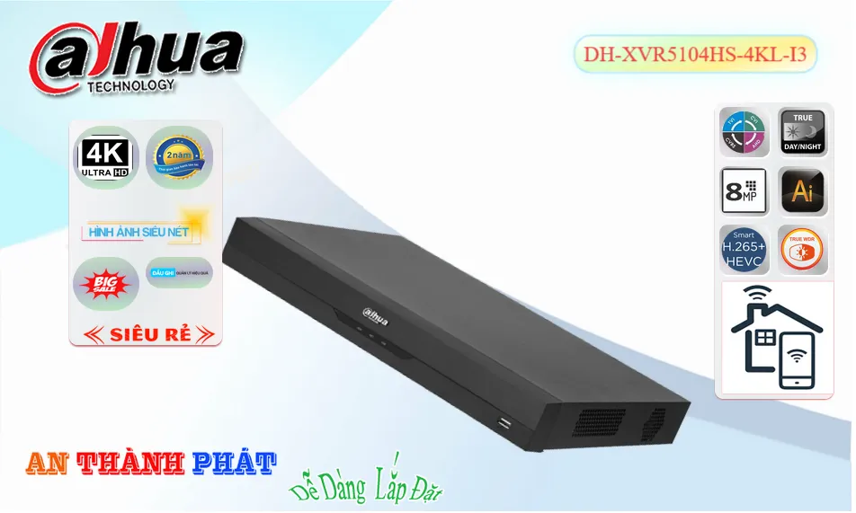 Đầu Thu Dahua DH-XVR5104HS-4KL-I3 Đầu Thu Dahua DH-XVR5104HS-4KL-I3