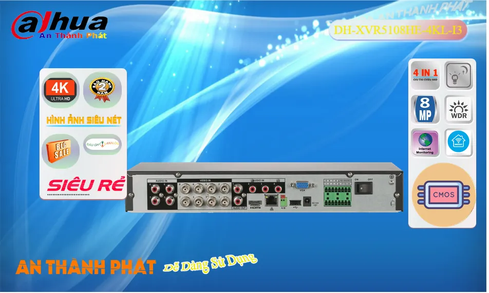 Đầu Ghi Dahua DH-XVR5108HE-4KL-I3 Đầu Ghi Dahua DH-XVR5108HE-4KL-I3