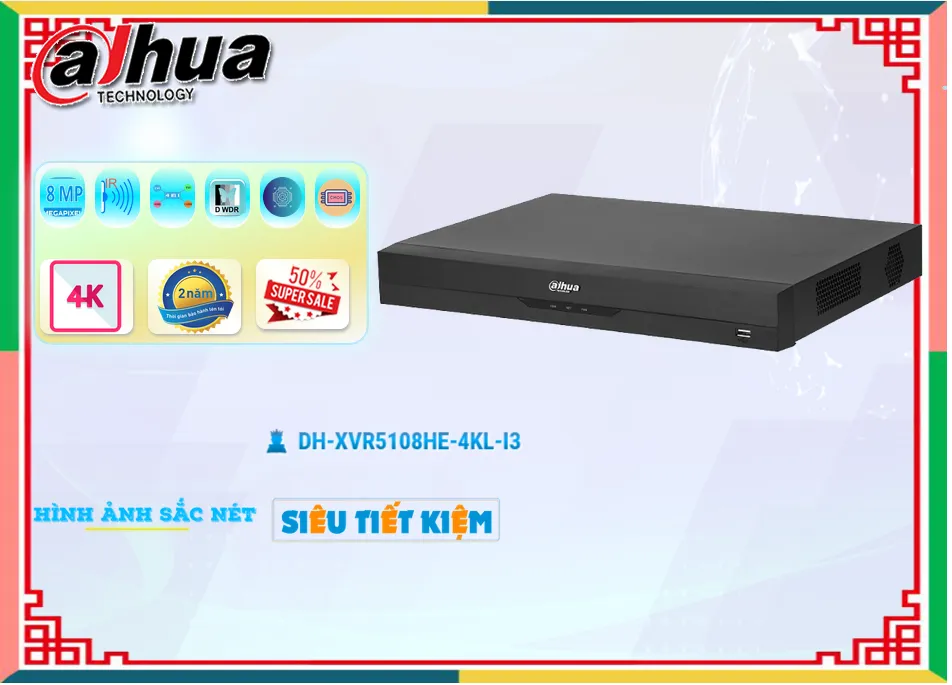 Đầu Ghi Dahua DH-XVR5108HE-4KL-I3 Đầu Ghi Dahua DH-XVR5108HE-4KL-I3