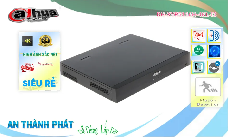 Đầu Thu KTS Dahua DH-XVR5116H-4KL-I3 Đầu Thu KTS Dahua DH-XVR5116H-4KL-I3