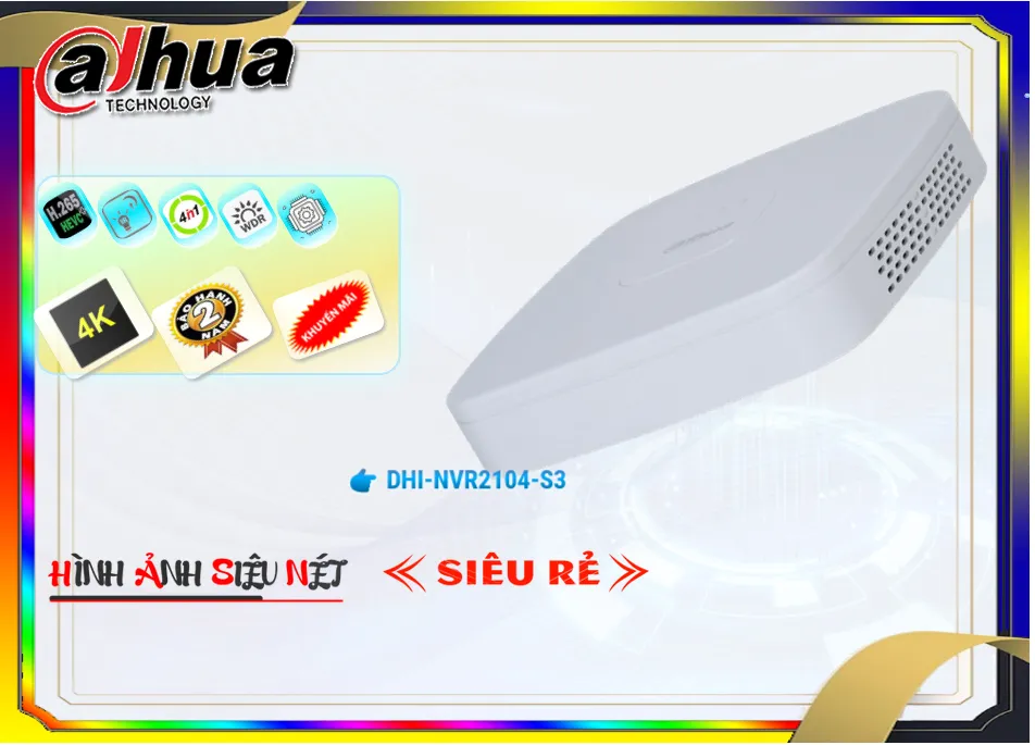 DHI-NVR2104-S3Thiết Bị Ghi Hình Thiết kế Đẹp Dahua DHI-NVR2104-S3Thiết Bị Ghi Hình Thiết kế Đẹp Dahua