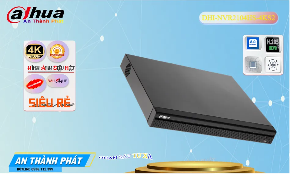 Đầu Thu DHI-NVR2104HS-4KS2 Dahua Đầu Thu DHI-NVR2104HS-4KS2 Dahua
