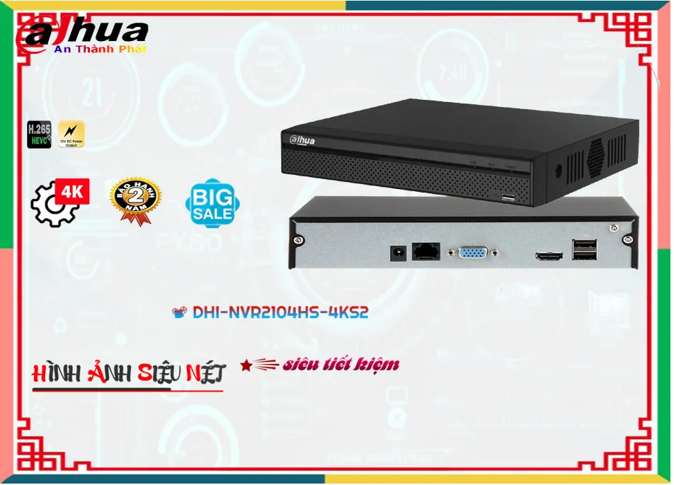 Đầu Thu DHI-NVR2104HS-4KS2 Dahua Đầu Thu DHI-NVR2104HS-4KS2 Dahua