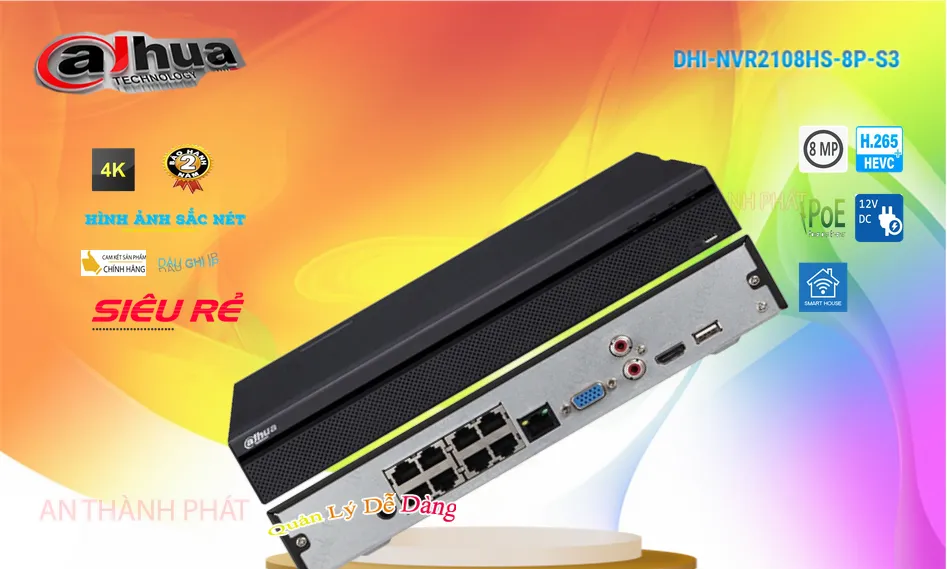 DHI-NVR2108HS-8P-S3Đầu ghi Camera Dahua Giá rẻ DHI-NVR2108HS-8P-S3Đầu ghi Camera Dahua Giá rẻ