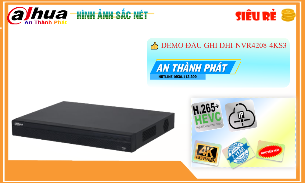 Đầu Ghi DHI-NVR4208-4KS3 Đang giảm giá Đầu Ghi DHI-NVR4208-4KS3 Đang giảm giá