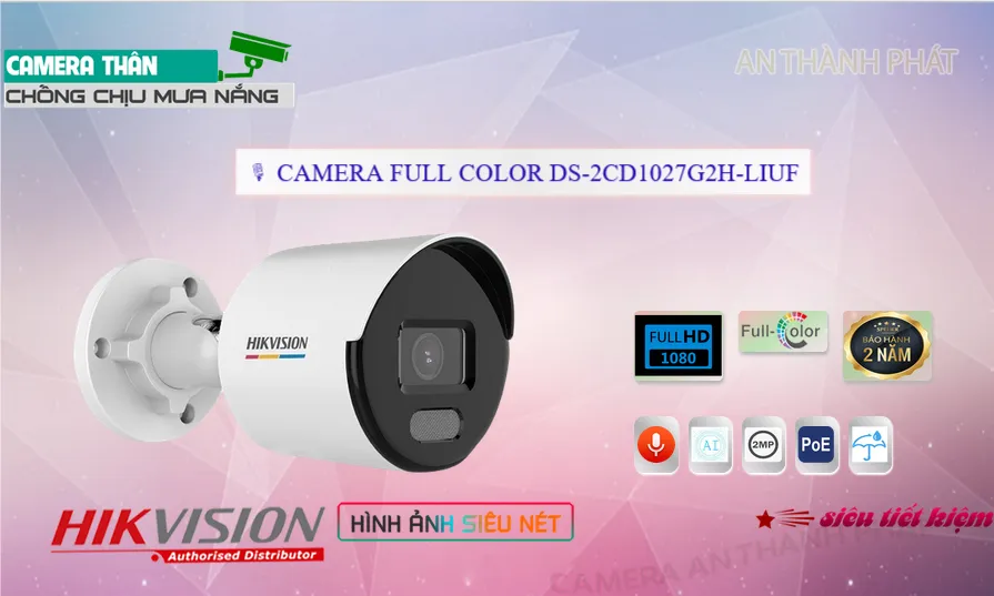 DS-2CD1027G2H-LIUF sắc nét Hikvision