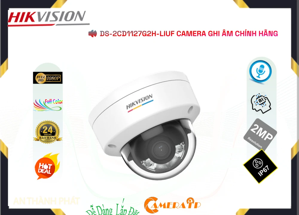 Camera Công Nghệ POE DS-2CD1127G2H-LIUF Hikvision Camera Công Nghệ POE DS-2CD1127G2H-LIUF Hikvision