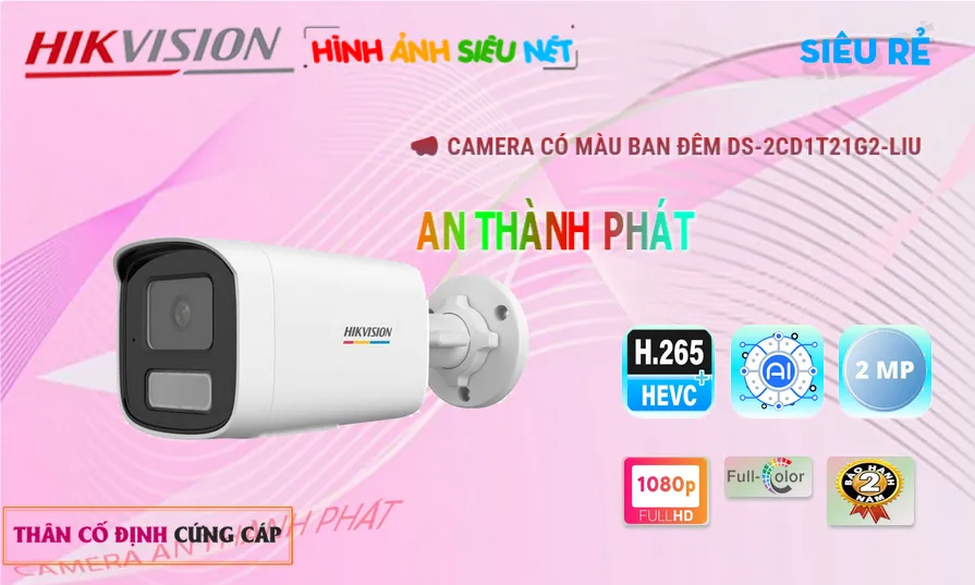DS-2CD1T21G2-LIU camera sắc nét Hikvision ➠