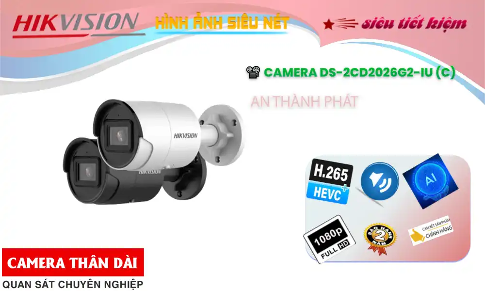 DS-2CD2026G2-IU (C) sắc nét Hikvision