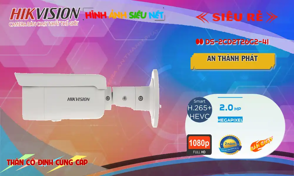 Hikvision DS-2CD2T26G2-4I Sắc Nét Hikvision DS-2CD2T26G2-4I Sắc Nét