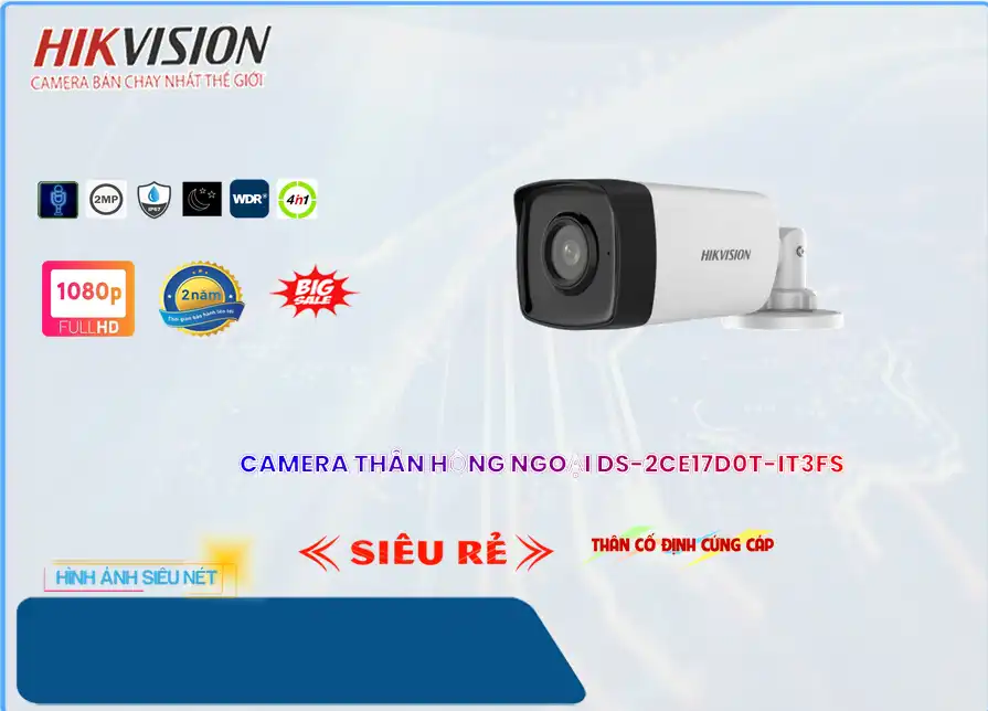 ✅ DS-2CE17D0T-IT3FS Camera Giám Sát