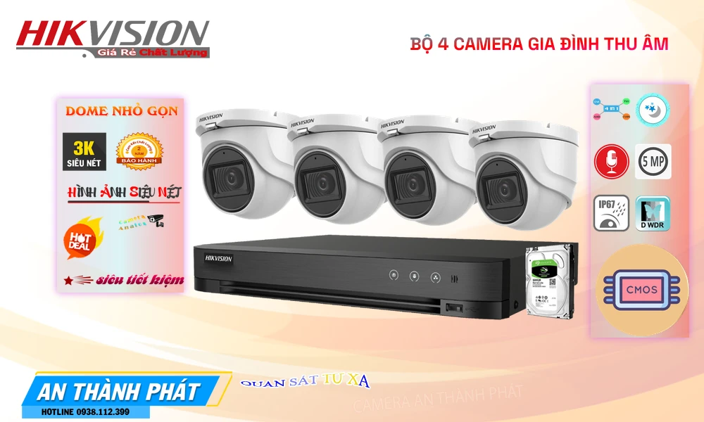 Giới Thiệu Bộ 4 Camera Gia Đình Thu âm Hình Ảnh Sắc Nét Dễ Dàng Sử Dụng Giá rẻ Bộ 4 Camera Gia Đình Thu âm Lắp camera gía rẻ