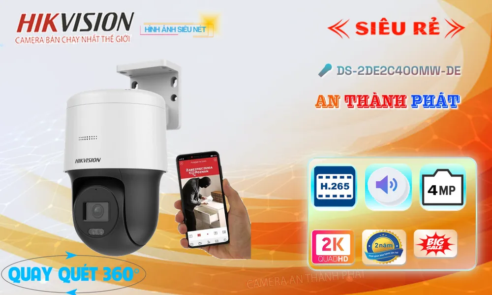 Hikvision DS-2DE2C400MW-DE Sắc Nét ✔️ Hikvision DS-2DE2C400MW-DE Sắc Nét ✔️