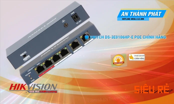 Switch chuyển đổi mạng DS-3E0106HP-E Switch chuyển đổi mạng DS-3E0106HP-E