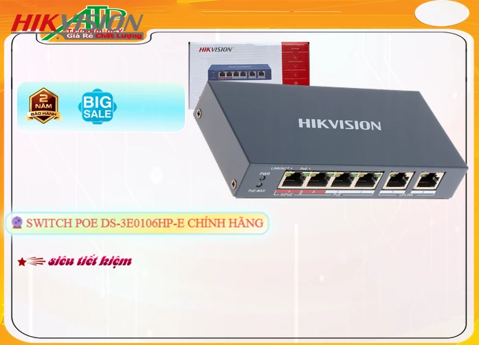 Switch chuyển đổi mạng DS-3E0106HP-E Switch chuyển đổi mạng DS-3E0106HP-E