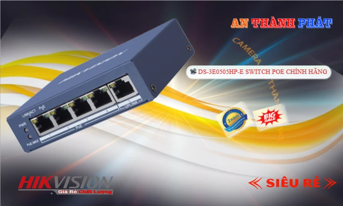 Switch Thiết bị nối mạng  DS-3E0505HP-E  Hikvision