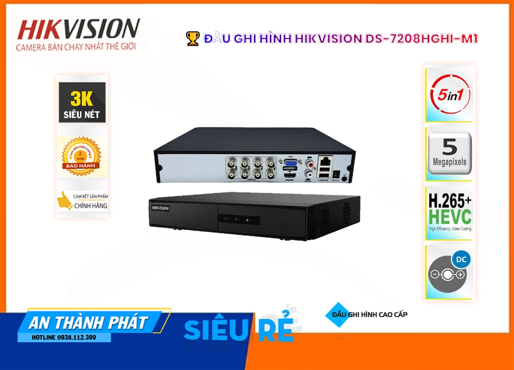 DS-7208HGHI-M1 Đầu Thu Hikvision DS-7208HGHI-M1 Đầu Thu Hikvision
