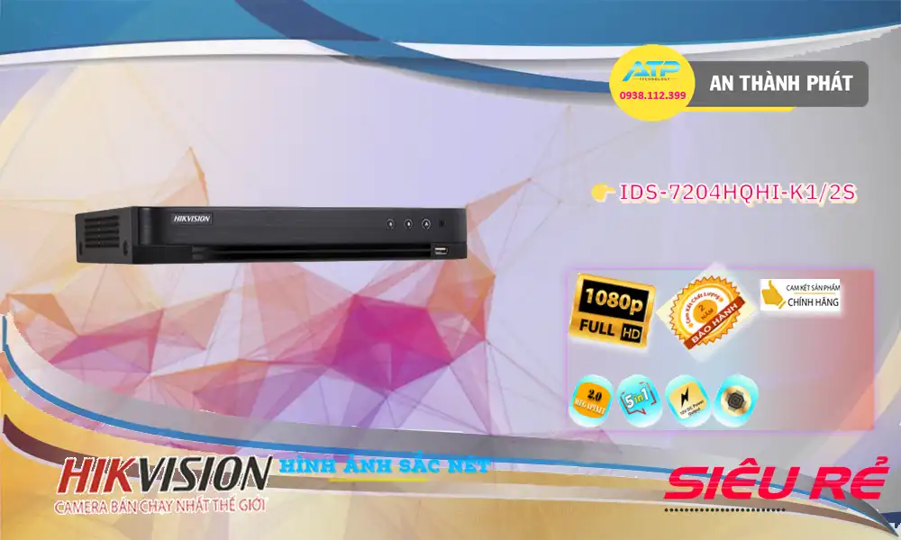 IDS-7204HQHI-K1/2S Đầu ghi Camera Hikvision ✅