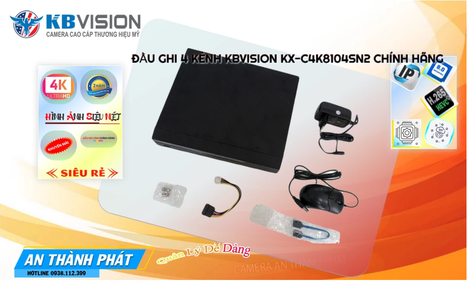 KX-C4K8104SN2 Đầu ghi Camera KBvision Giá rẻ KX-C4K8104SN2 Đầu ghi Camera KBvision Giá rẻ