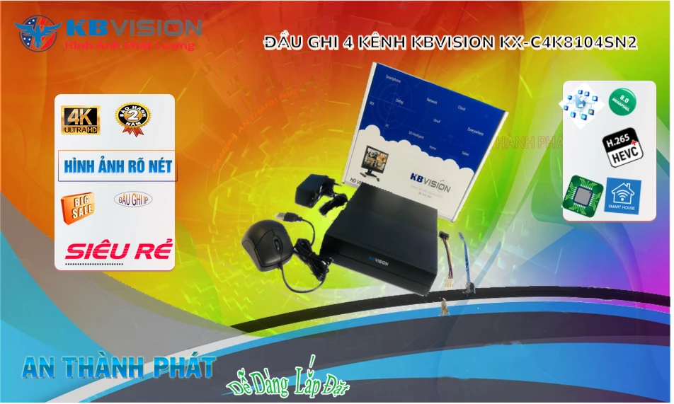 KX-C4K8104SN2 Đầu ghi Camera KBvision Giá rẻ KX-C4K8104SN2 Đầu ghi Camera KBvision Giá rẻ