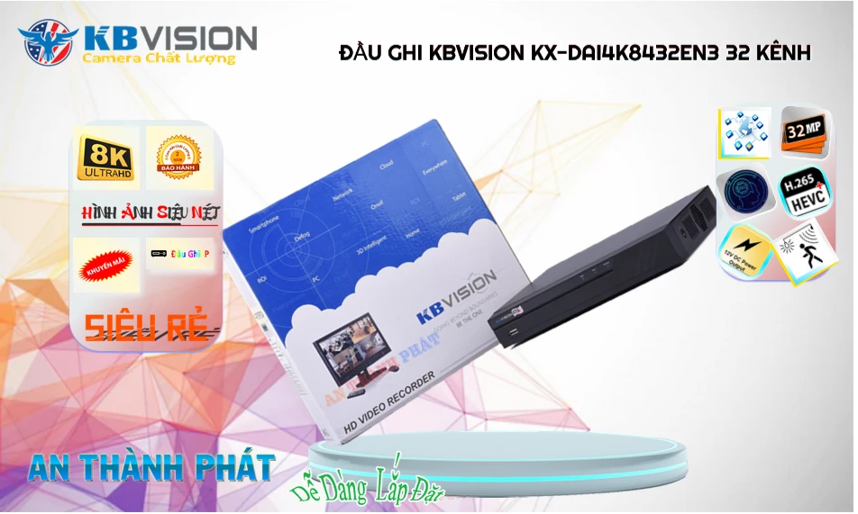 KX-DAi4K8432EN3 Đầu ghi Camera KBvision Giá rẻ