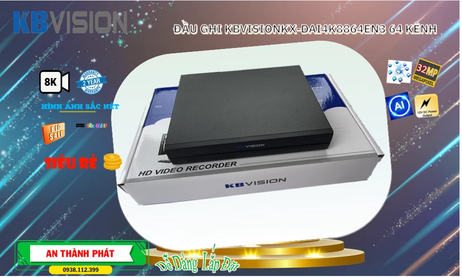KX-DAi4K8864EN3 Đầu Ghi Hình KX-DAi4K8864EN3 Đầu Ghi Hình