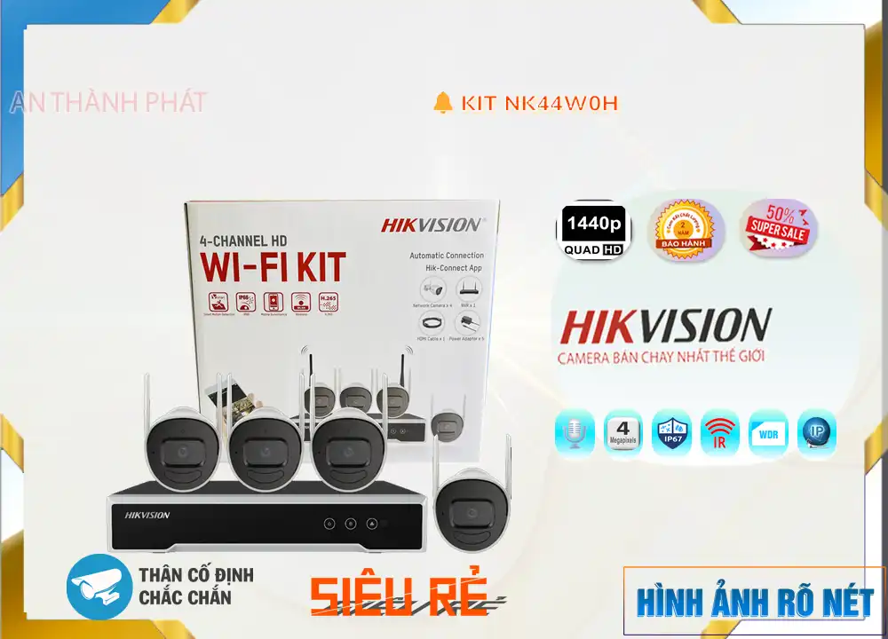 NK44W0H, Hikvision, Bộ camera NK44W0H, lắp bộ camera NK44W0H, bộ kit NK44W0H
