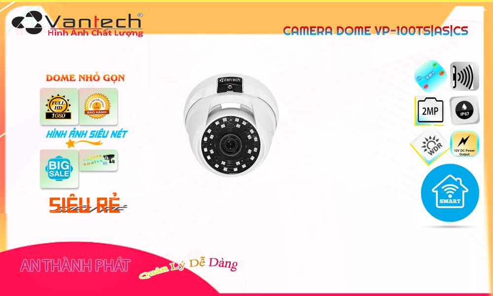 Camera Giá Rẻ VanTech VP-100TS|AS|CS HD Anlog Công Nghệ Mới Camera Giá Rẻ VanTech VP-100TS|AS|CS HD Anlog Công Nghệ Mới