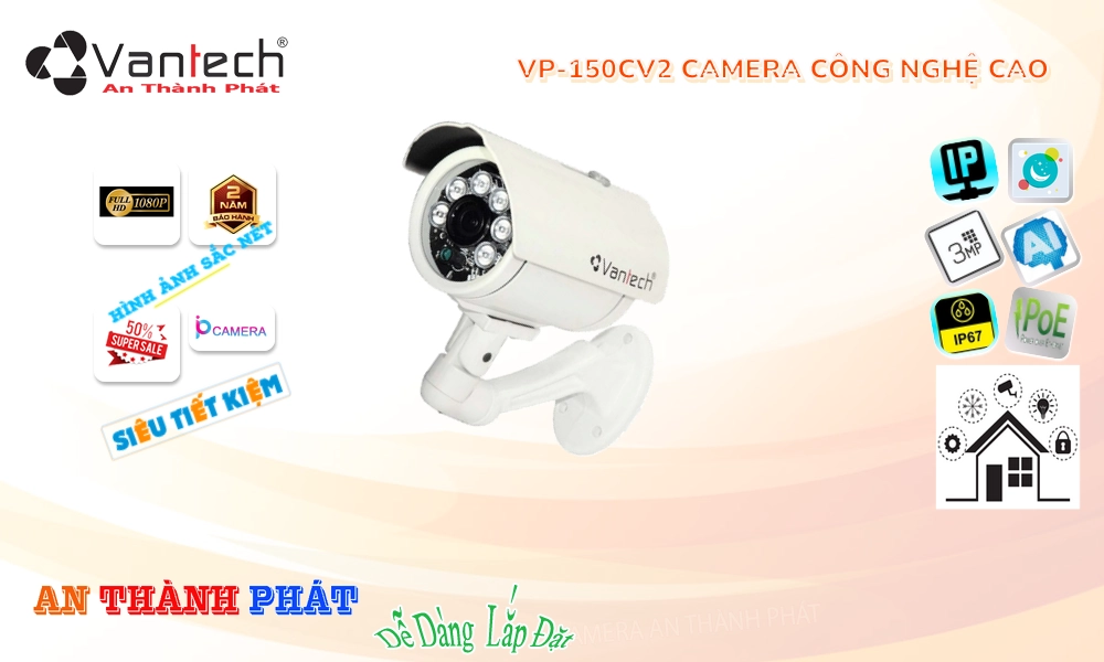 Camera IP POE VanTech VP-150CV2 Mẫu Đẹp