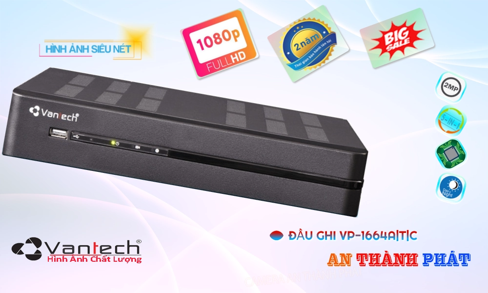 Đầu ghi VanTech VP-1664A|T|C Mẫu Đẹp ✲ Đầu ghi VanTech VP-1664A|T|C Mẫu Đẹp ✲