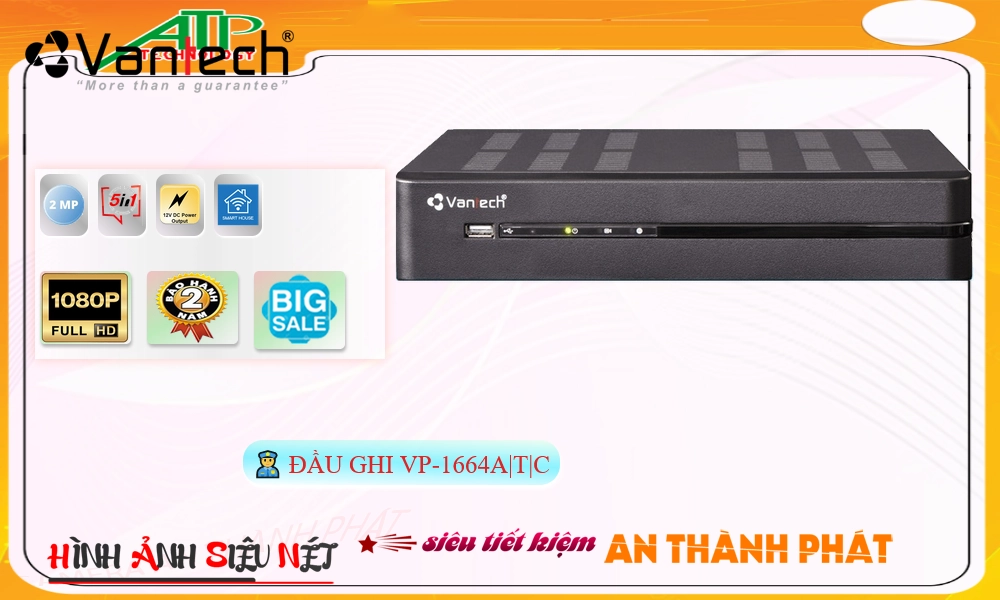 Đầu ghi VanTech VP-1664A|T|C Mẫu Đẹp ✲ Đầu ghi VanTech VP-1664A|T|C Mẫu Đẹp ✲