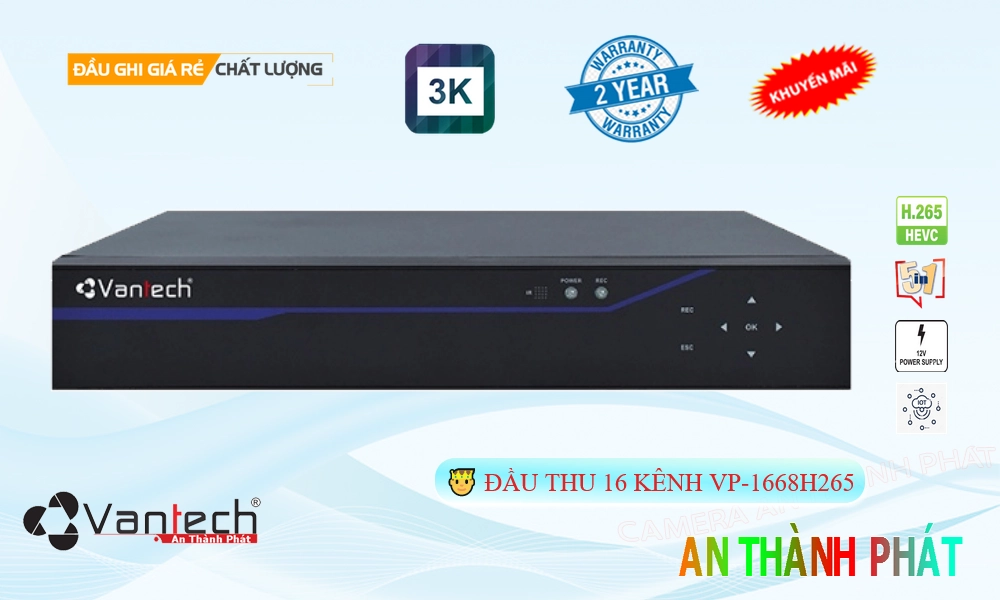 Đầu Ghi Camera VP-1668H265 VanTech Giá tốt
